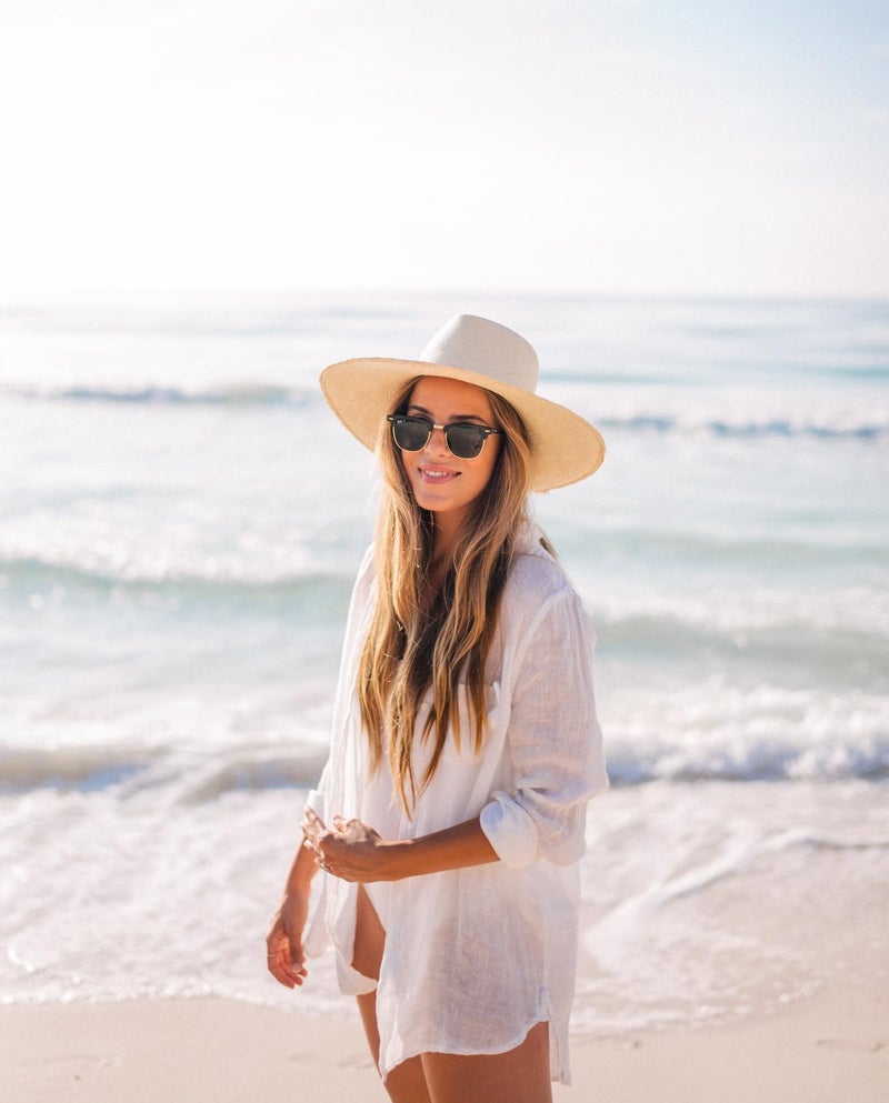 Zoye Chen Womenâ€™s Bikini Swimsuit Cover Up Button Down V Neck Shirts Long Sleeve Blouse Beachwear Bathing Suit (White, Large) - Image 3